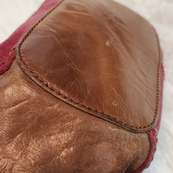 The Sak Red and Brown Leather Shoulder Bag - Picture 5 of 6